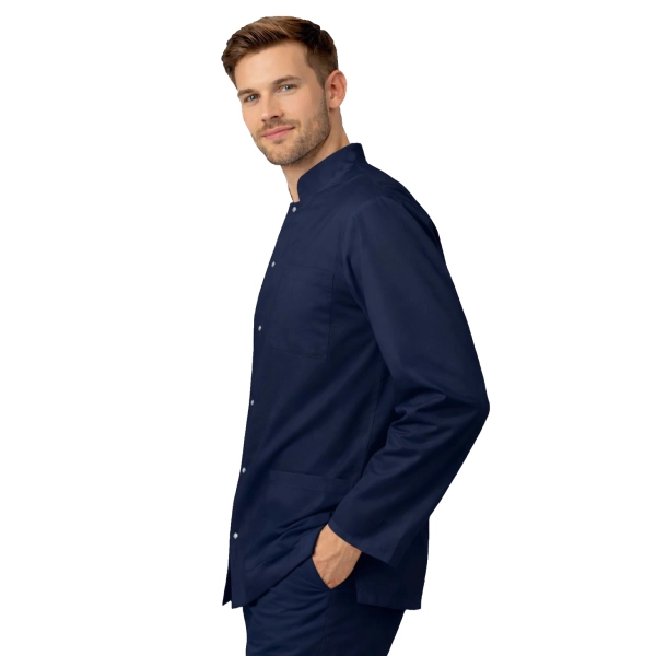 Bluza medyczna męska ze stójką granatowa długi rękaw roz.3XL
